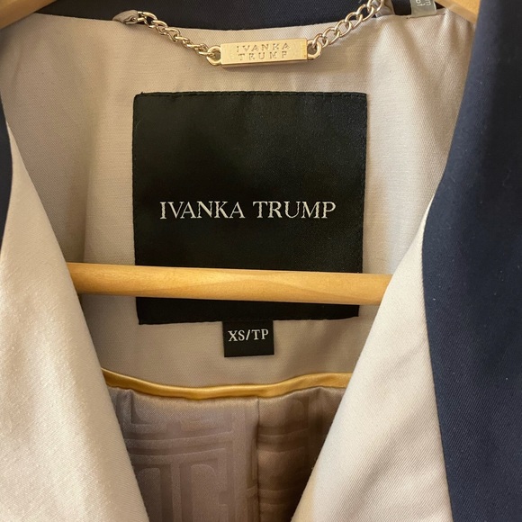 Women’s Navy Blue Ivanka Trump Belted Trench Coat - Picture 2 of 6